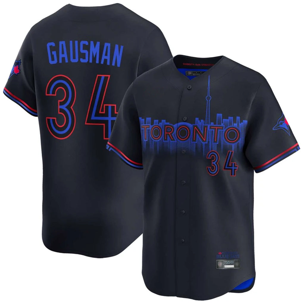Kdoa T.Blue Jays #34 Kevin Gausman Player Black City Connect Stitched Jerseys