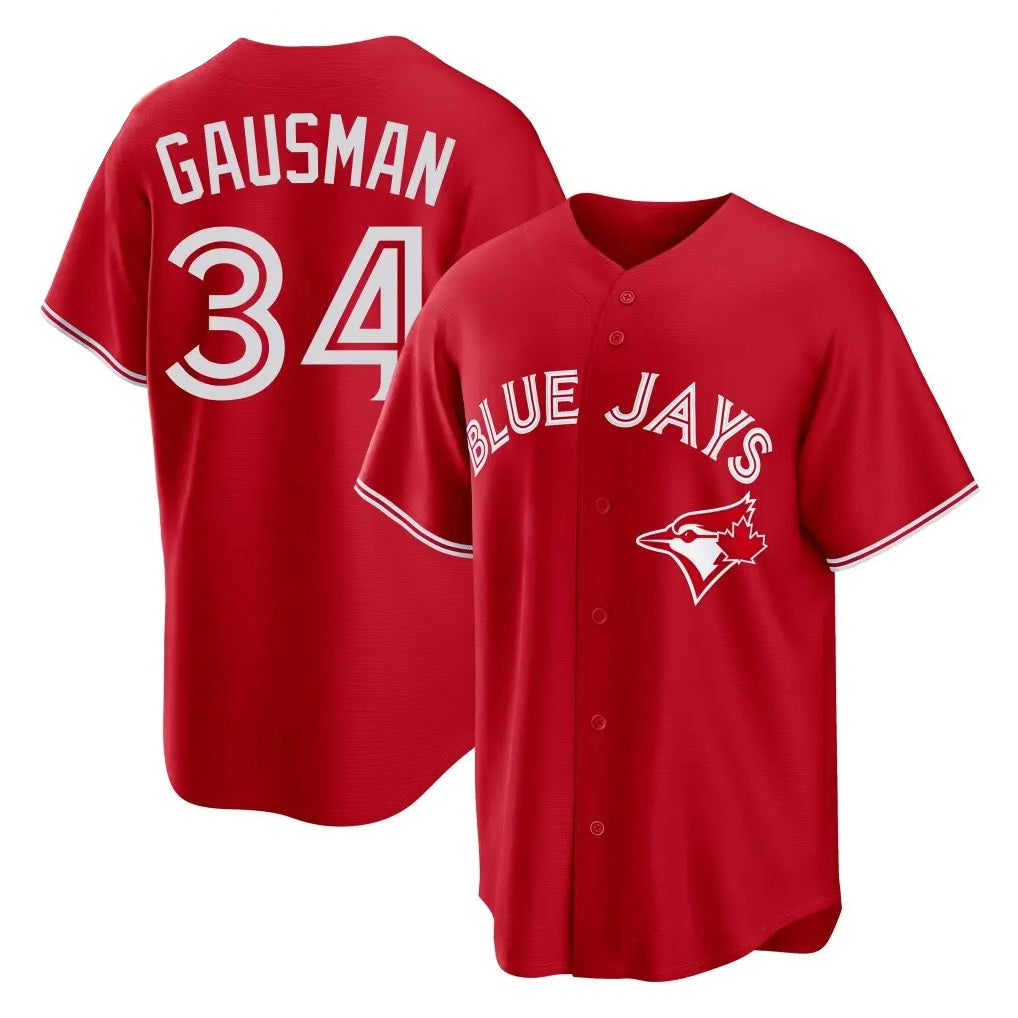 Kdoa T.Blue Jays #34 Kevin Gausman Player Red Home Limited Stitched Jerseys