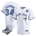 Kdoa T.Blue Jays #34 Kevin Gausman Player White 2025 World Series Home Limited Stitched Jerseys