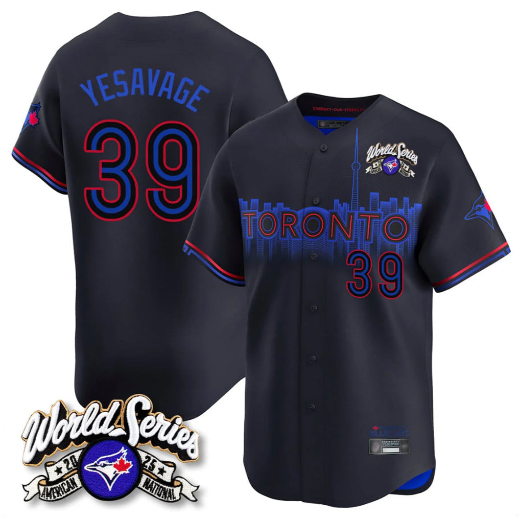 Kdoa T.Blue Jays #39 Trey Yesavage Player Black 2025 American League Limited All Stitched Jerseys