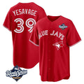 Kdoa T.Blue Jays #39 Trey Yesavage Player Red 2025 World Series Game All Stitched Jerseys