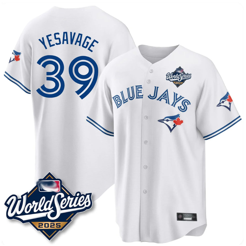 Kdoa T.Blue Jays #39 Trey Yesavage Player White 2025 World Series Game All Stitched Jerseys