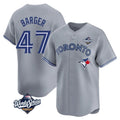 Kdoa T.Blue Jays #47 Addison Barger Player Gray 2025 World Series Stitched Jerseys