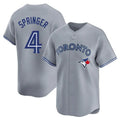Kdoa T.Blue Jays #4 George Springer Player Gray Home Limited Stitched Jerseys