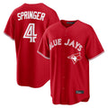 Kdoa T.Blue Jays #4 George Springer Player Red Home Game Stitched Jerseys