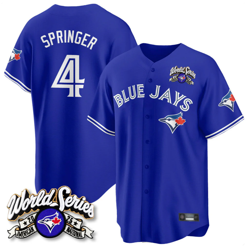 Kdoa T.Blue Jays #4 George Springer Player Royal 2025 American League All Stitched Jersey