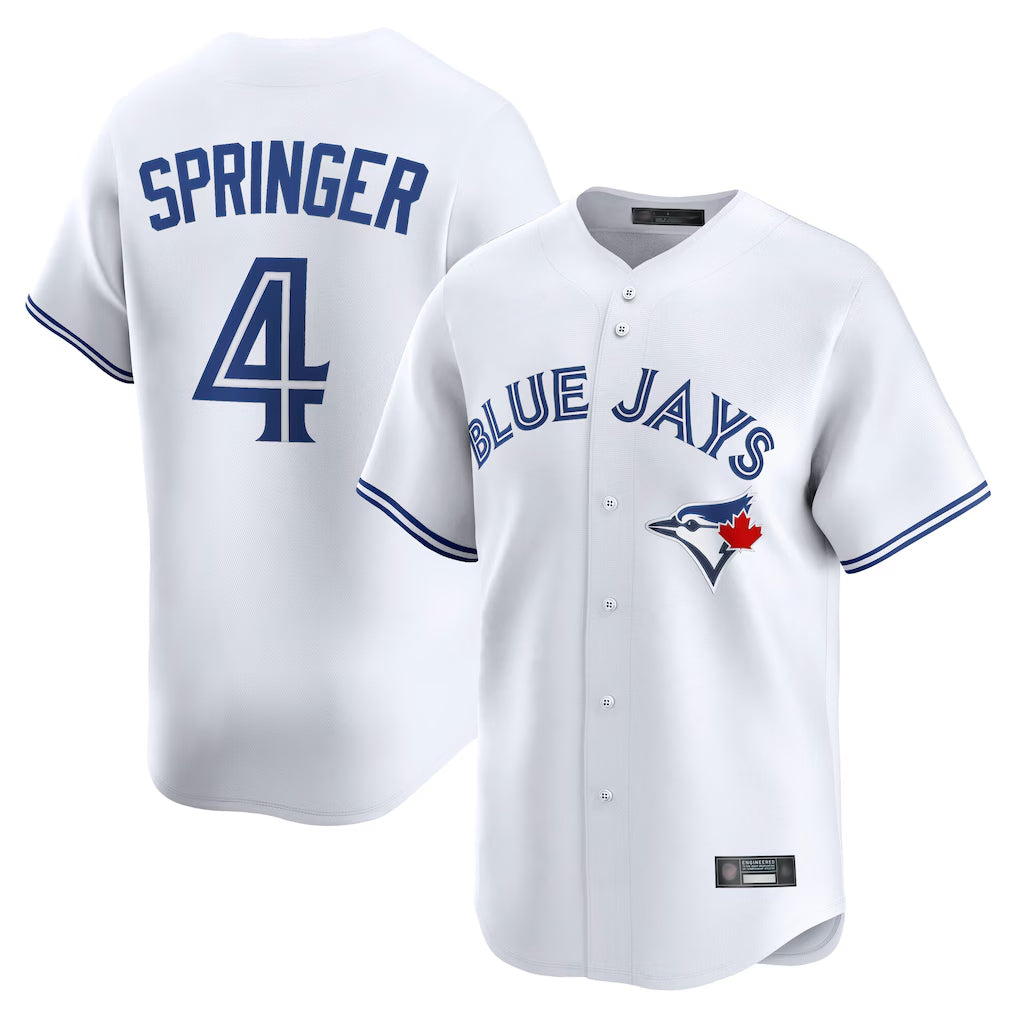 Kdoa T.Blue Jays #4 George Springer Player White Home Limited Stitched Jerseys