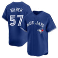 Kdoa T.Blue Jays #57 Shane Bieber Player Royal Home Stitched Jerseys