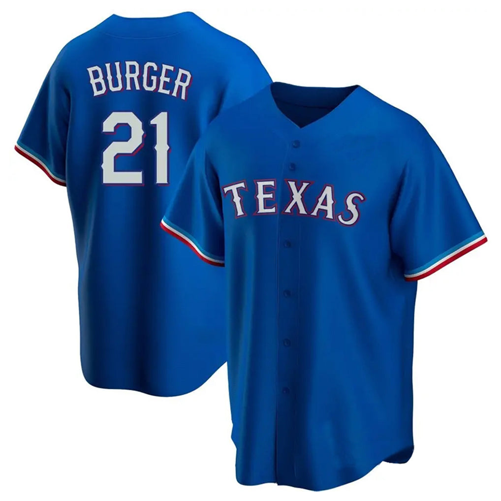 Kdoa T.Rangers #21 Jake Burger Player Royal Home Replica Game Stitched Jerseys