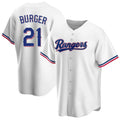 Kdoa T.Rangers #21 Jake Burger Player White Home Game Stitched Jerseys
