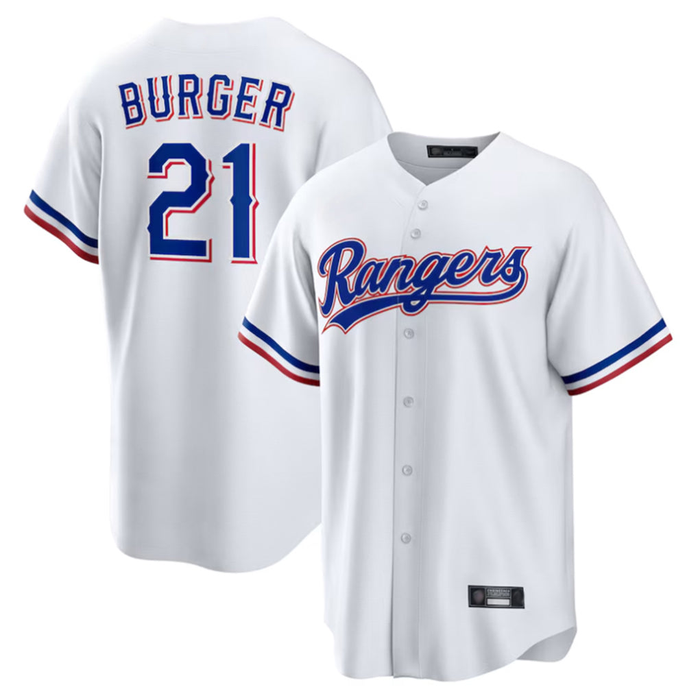 Kdoa T.Rangers #21 Jake Burger Player White Home Limited Stitched Jerseys