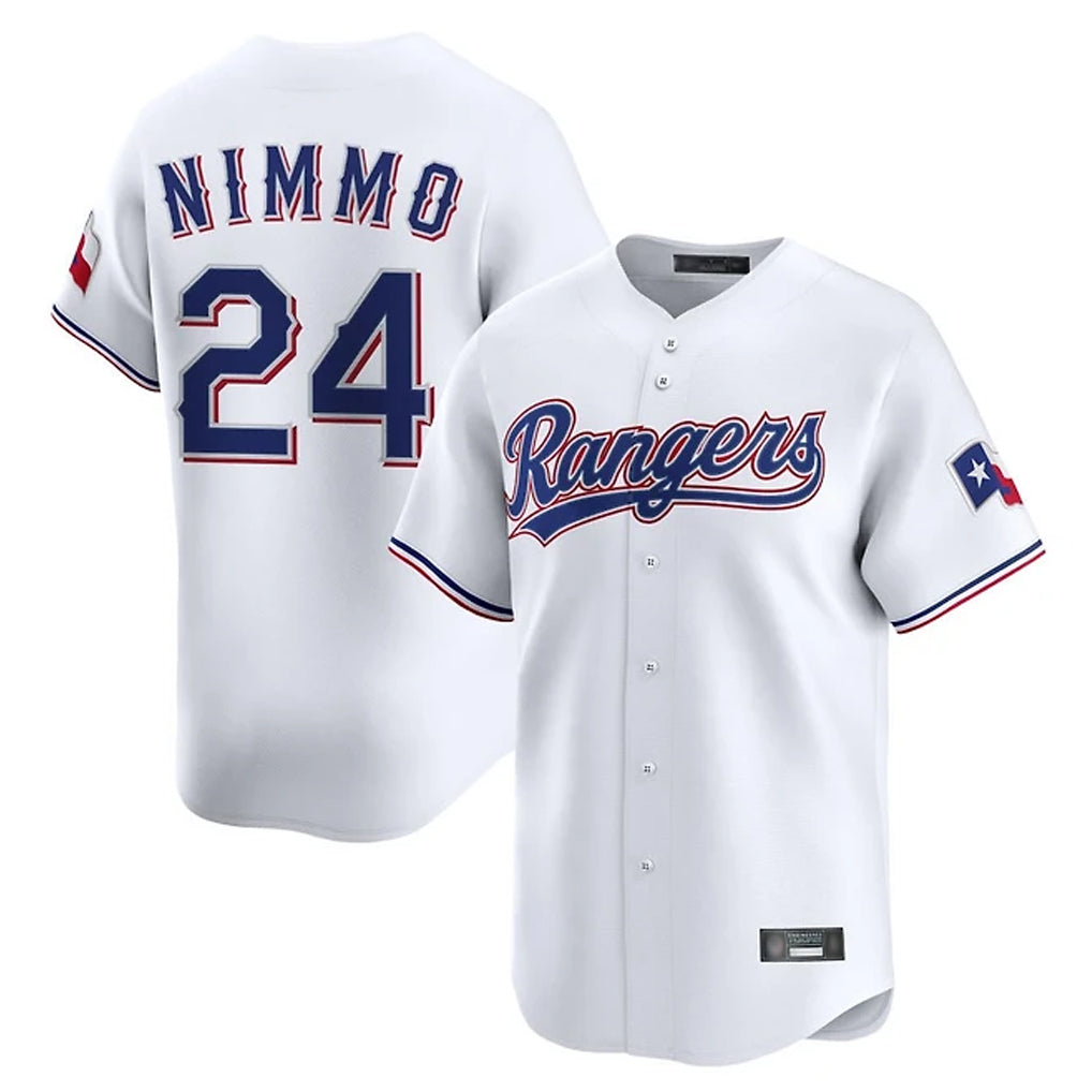 Kdoa T.Rangers #24 Brandon Nimmo Player White Home Limited Stitched Jerseys