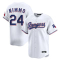 Kdoa T.Rangers #24 Brandon Nimmo Player White Home Limited Stitched Jerseys