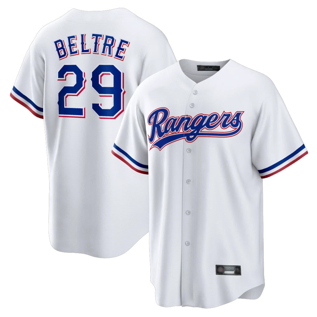 Kdoa T.Rangers #29 Adrian Beltre Player White Home Game Stitched Jerseys
