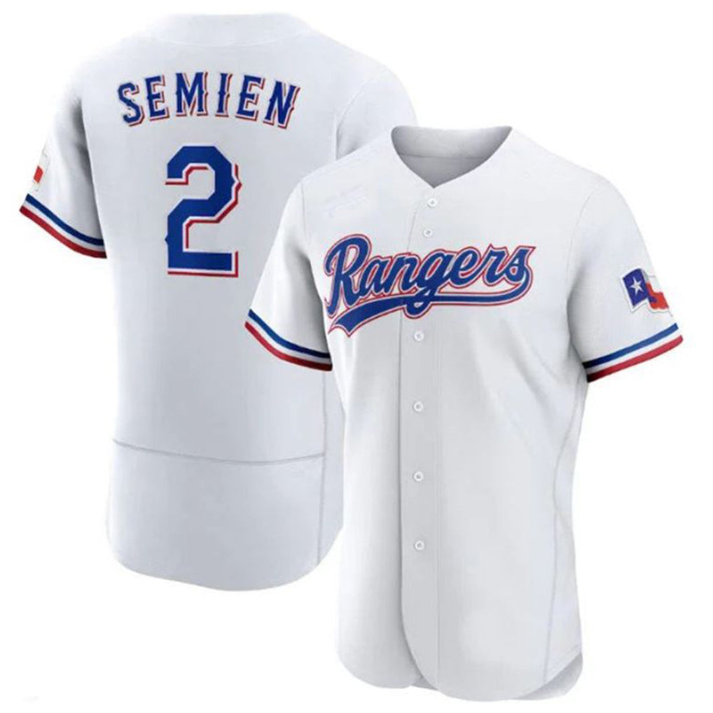 Kdoa T.Rangers #2 Marcus Semien Player Gold Collection Limited White Elite Stitched Jerseys