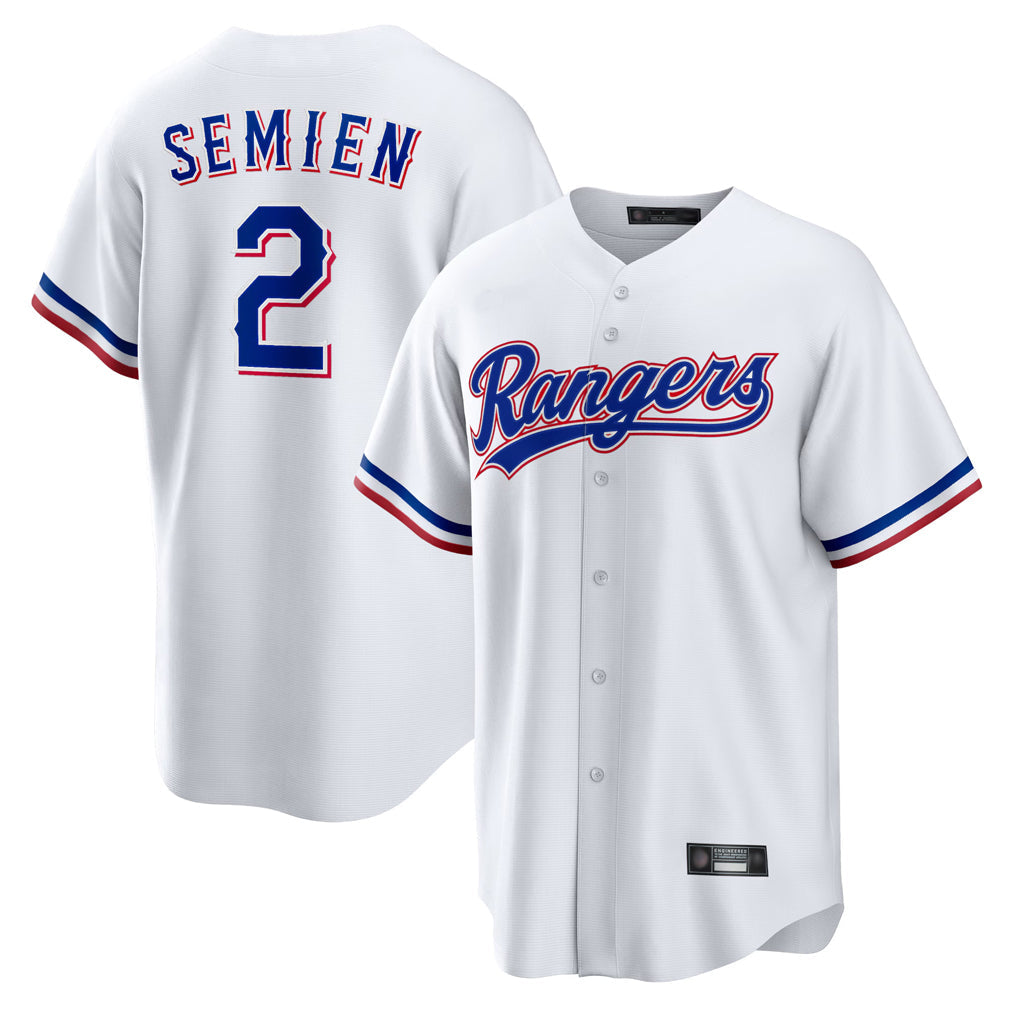 Kdoa T.Rangers #2 Marcus Semien Player White Replica Game Stitched Jerseys