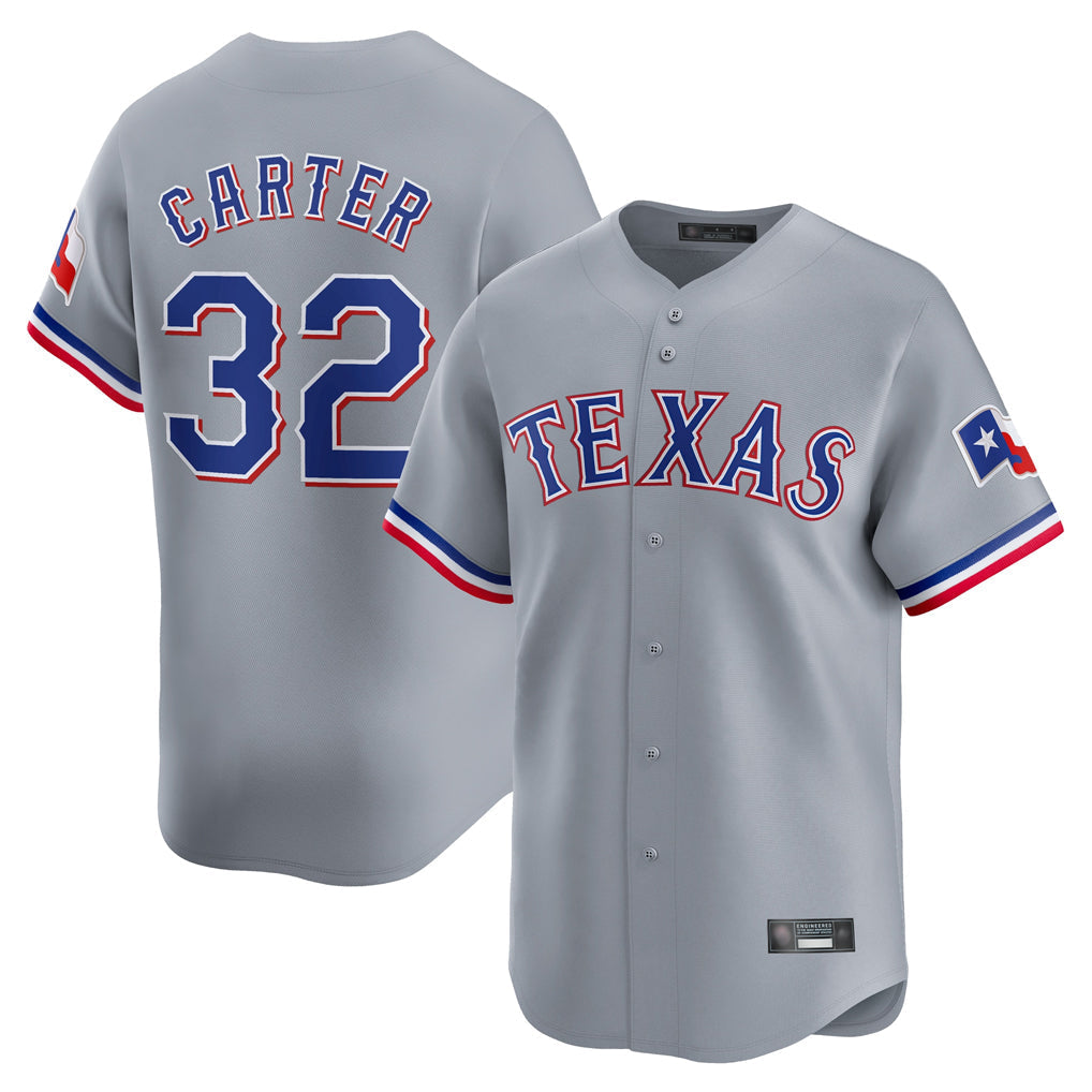 Kdoa T.Rangers #32 Evan Carter Player Gray Home Limited Stitched Jerseys