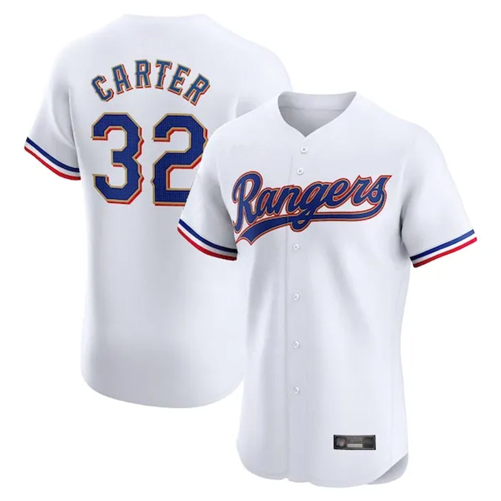 Kdoa T.Rangers #32 Evan Carter Player White Home Limited Elite Stitched Jerseys