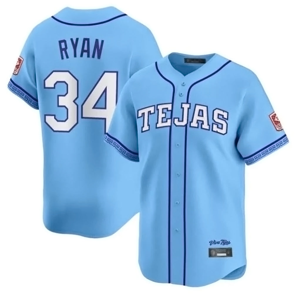 Kdoa T.Rangers #34 Nolan Ryan Player Blue 2026 City Connect Premier Stitched Jerseys