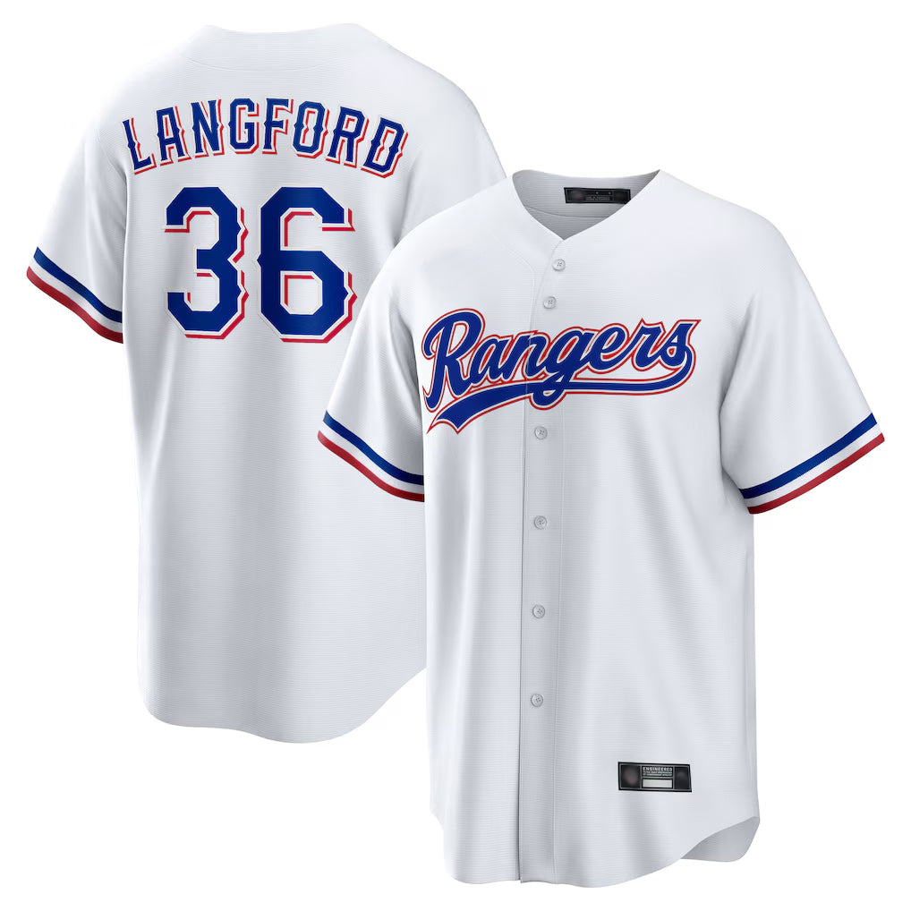 Kdoa T.Rangers #36 Wyatt Langford Player White Home Game Stitched Jerseys