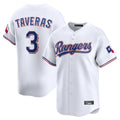 Kdoa T.Rangers #3 Leody Taveras Player White Home Limited Stitched Jerseys
