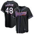 Kdoa T.Rangers #48 Jacob deGrom Player Black 2026 Out Fashion Replica Stitched Jerseys