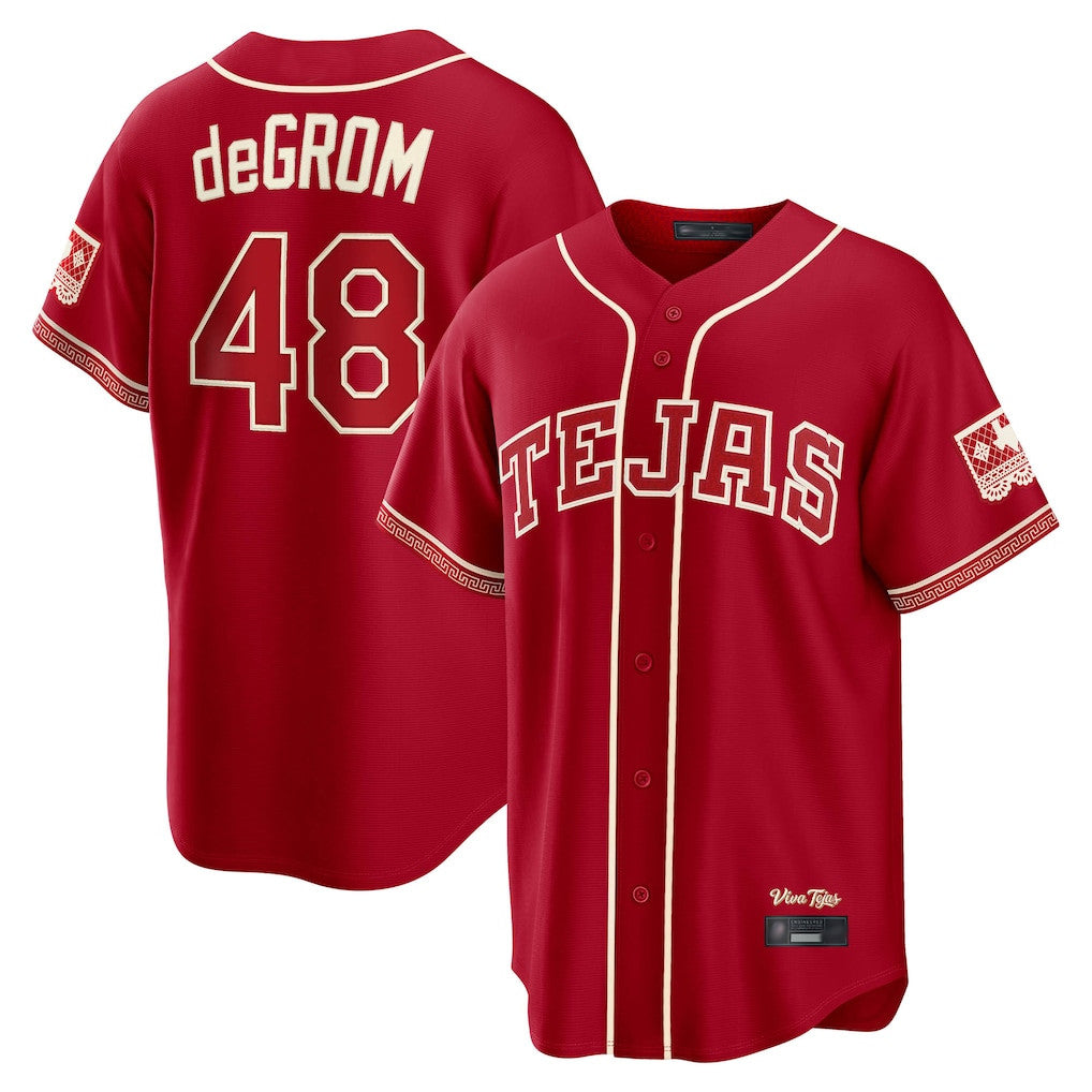 Kdoa T.Rangers #48 Jacob deGrom Player Red 2026 City Connect Limited Stitched Jerseys