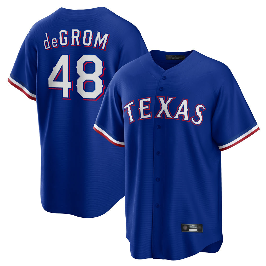 Kdoa T.Rangers #48 Jacob deGrom Player Royal Home Game Stitched Jerseys