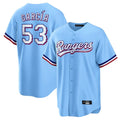 Kdoa T.Rangers #53 Adolis Garcia Player Light Blue Home Game Stitched Jerseys