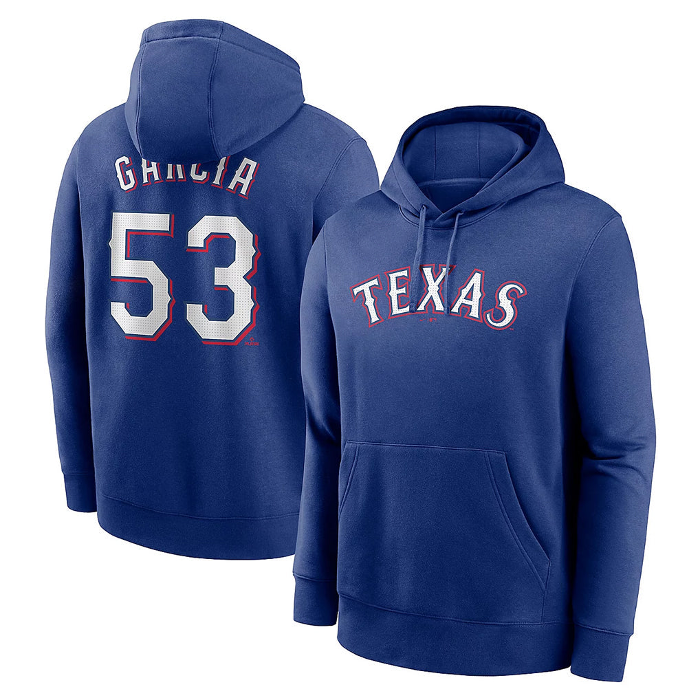 Kdoa T.Rangers #53 Adolis Garcia Player Royal Pullover Hoodie Stitched Jerseys