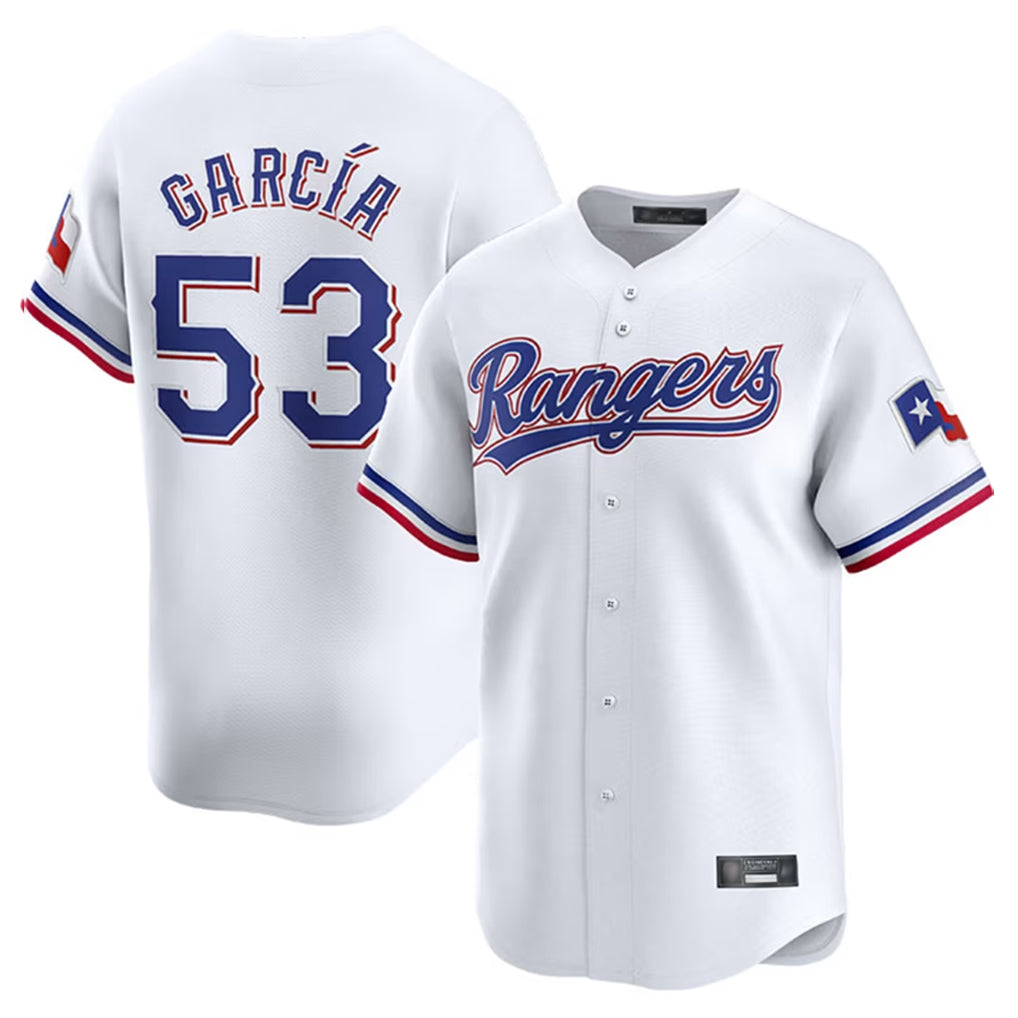 Kdoa T.Rangers #53 Adolis Garcia Player White Home Limited Stitched Jerseys