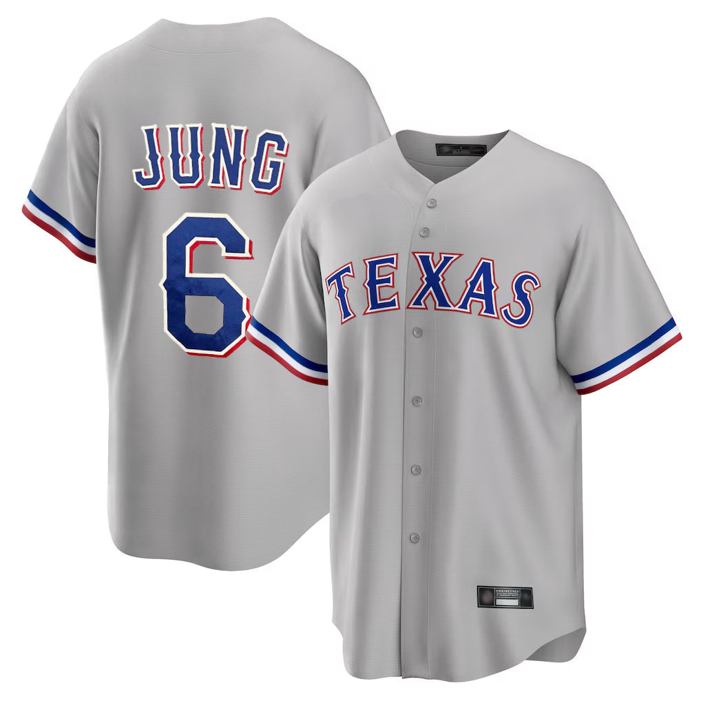 Kdoa T.Rangers #6 Josh Jung Player Gray Limited Home Stitched Jerseys