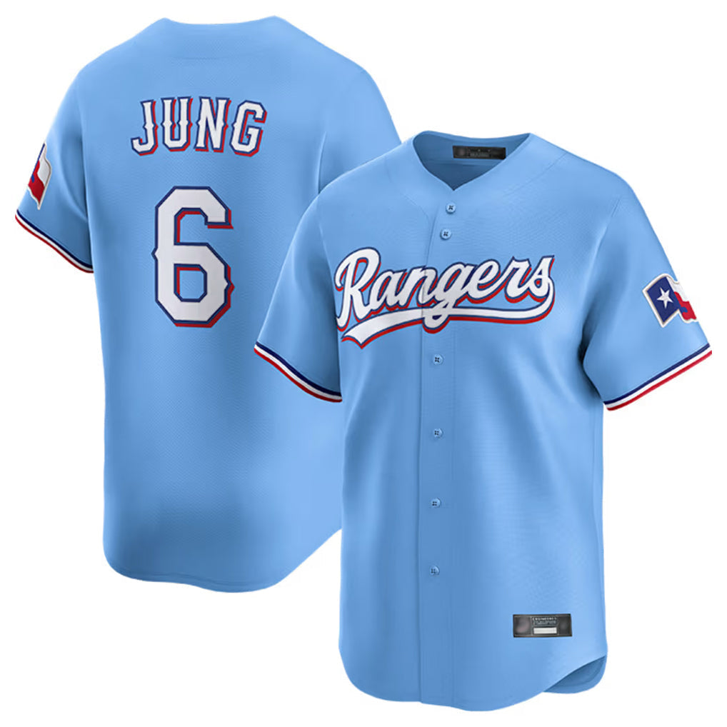 Kdoa T.Rangers #6 Josh Jung Player Light Blue Limited Home Stitched Jerseys