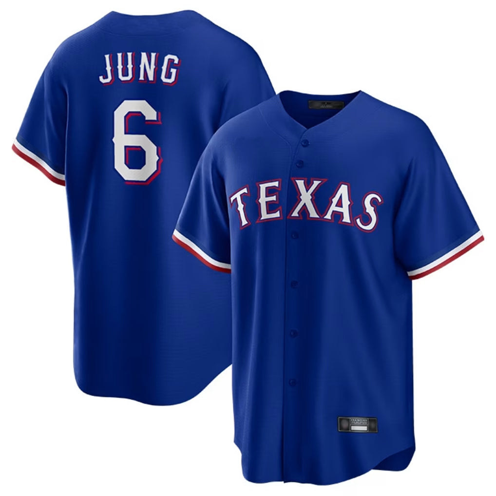 Kdoa T.Rangers #6 Josh Jung Player Royal Limited Home Stitched Jerseys