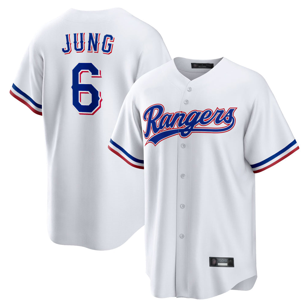 Kdoa T.Rangers #6 Josh Jung Player White Home Limited Stitched Jerseys