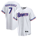 Kdoa T.Rangers #7 Ivan Rodriguez Player White Home Game Stitched Jerseys
