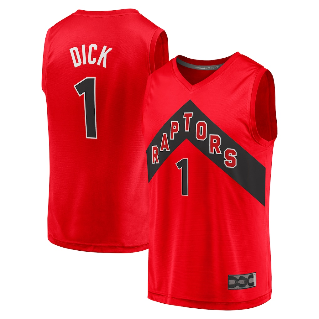 Kdoa T.Raptors #1 Gradey Dick Red Fast Break Player Jerseys - Icon Edition