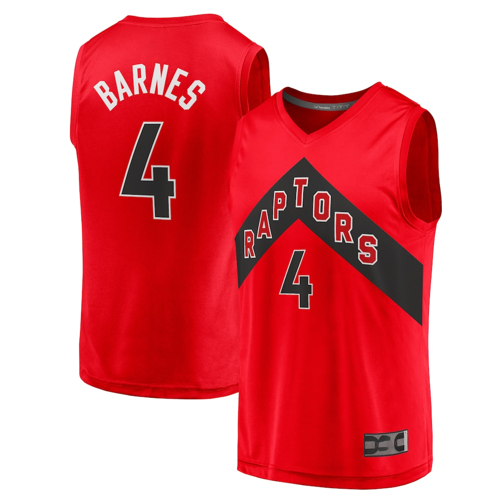 Kdoa T.Raptors #4 Scottie Barnes Red Fast Break Replica Jerseys - Icon Edition