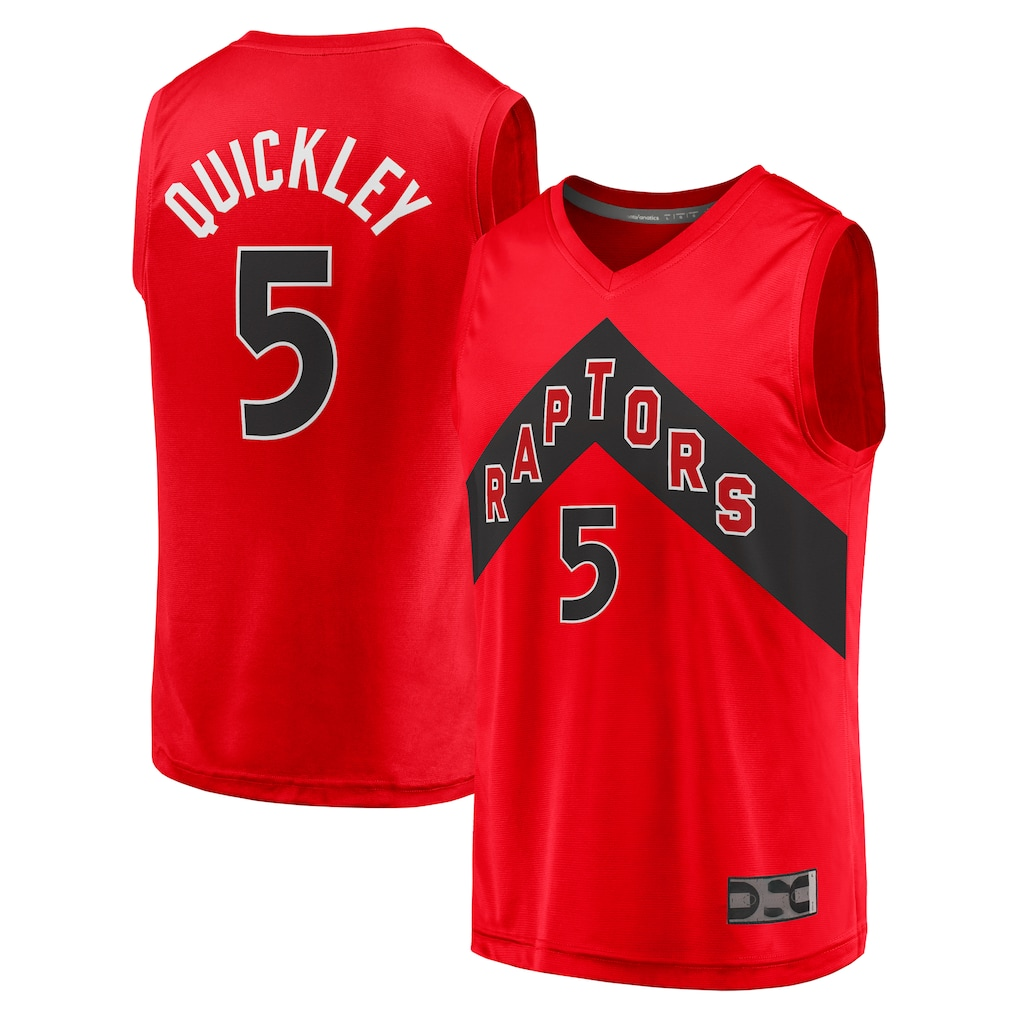 Kdoa T.Raptors #5 Immanuel Quickley Red Fast Break Player Jerseys - Icon Edition