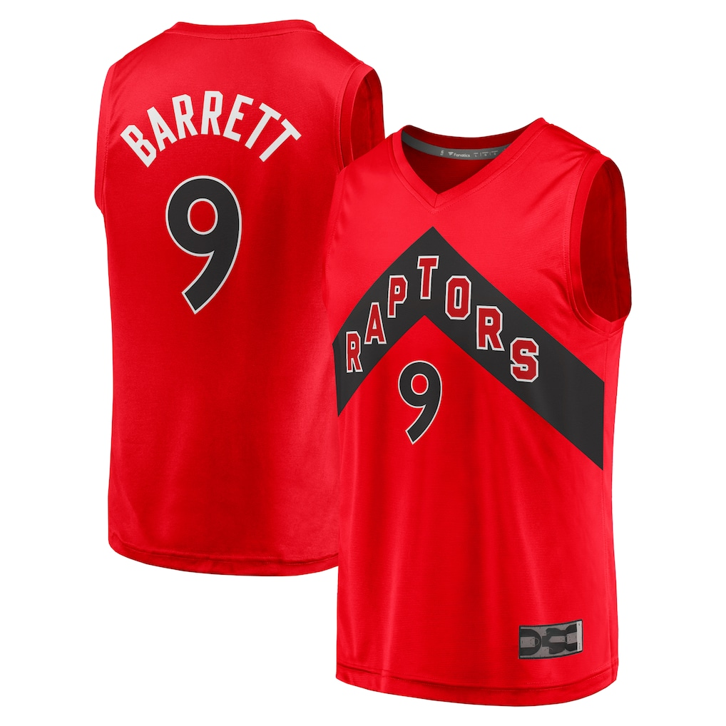 Kdoa T.Raptors #9 RJ Barrett Red Fast Break Player Jerseys - Icon Edition