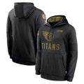 Kdoa T.Titans Black Salute to Service Sideline Performance Pullover Hoodies Home Game Blank Player Stitched Jerseys
