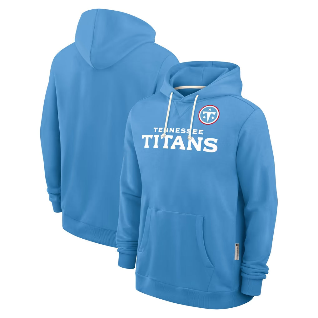 Kdoa T.Titans Light Blue LOGO Pullover Hoodies Home Game Blank Player Stitched Jerseys