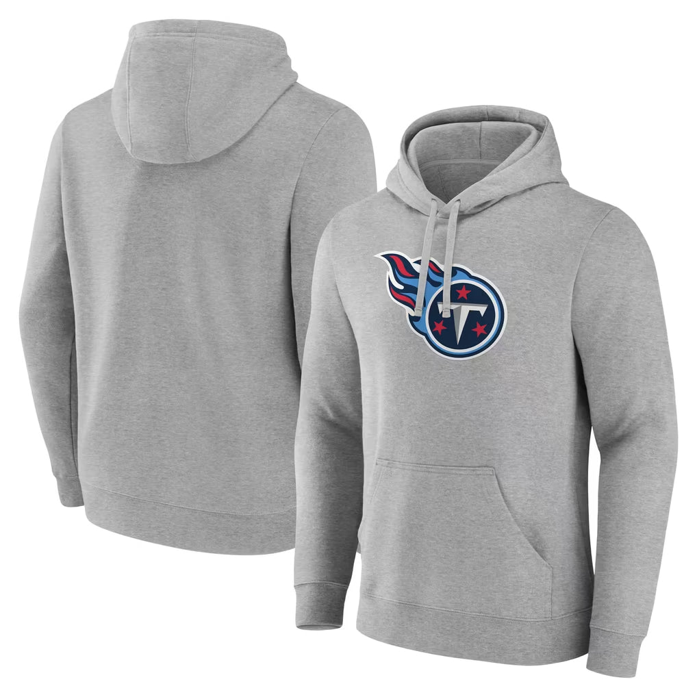 Kdoa T.Titans Light Gray LOGO Pullover Hoodies Home Game Blank Player Stitched Jerseys