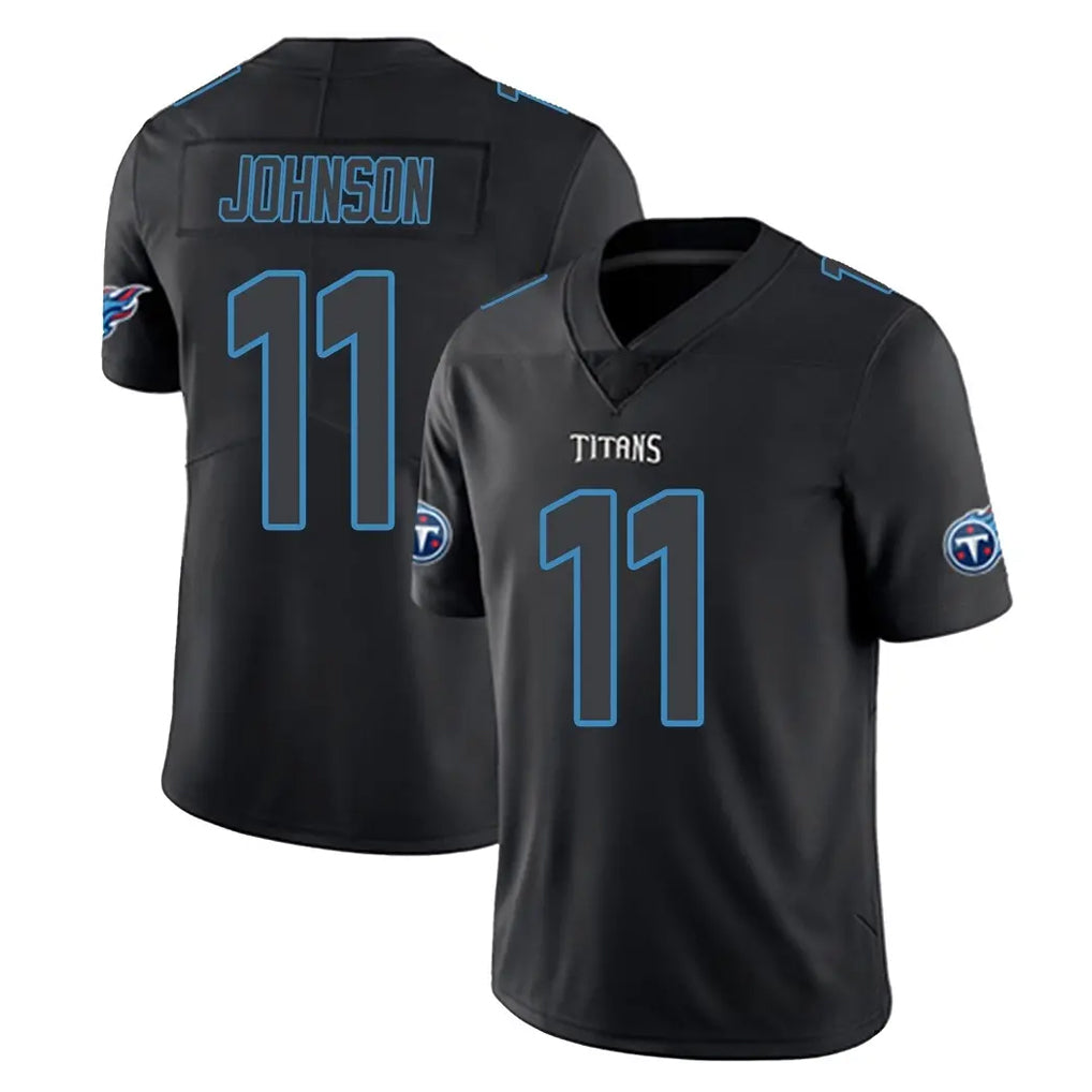 Kdoa T.Titans #11 Jermaine Johnson II Player Black Impact Limited Home Game Stitched Jerseys