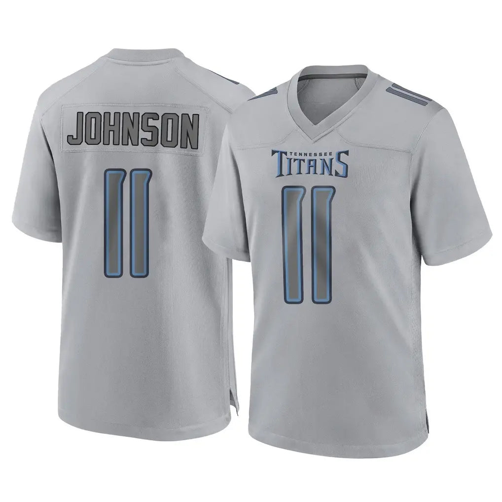 Kdoa T.Titans #11 Jermaine Johnson II Player Gray Atmosphere Fashion Home Game Stitched Jerseys