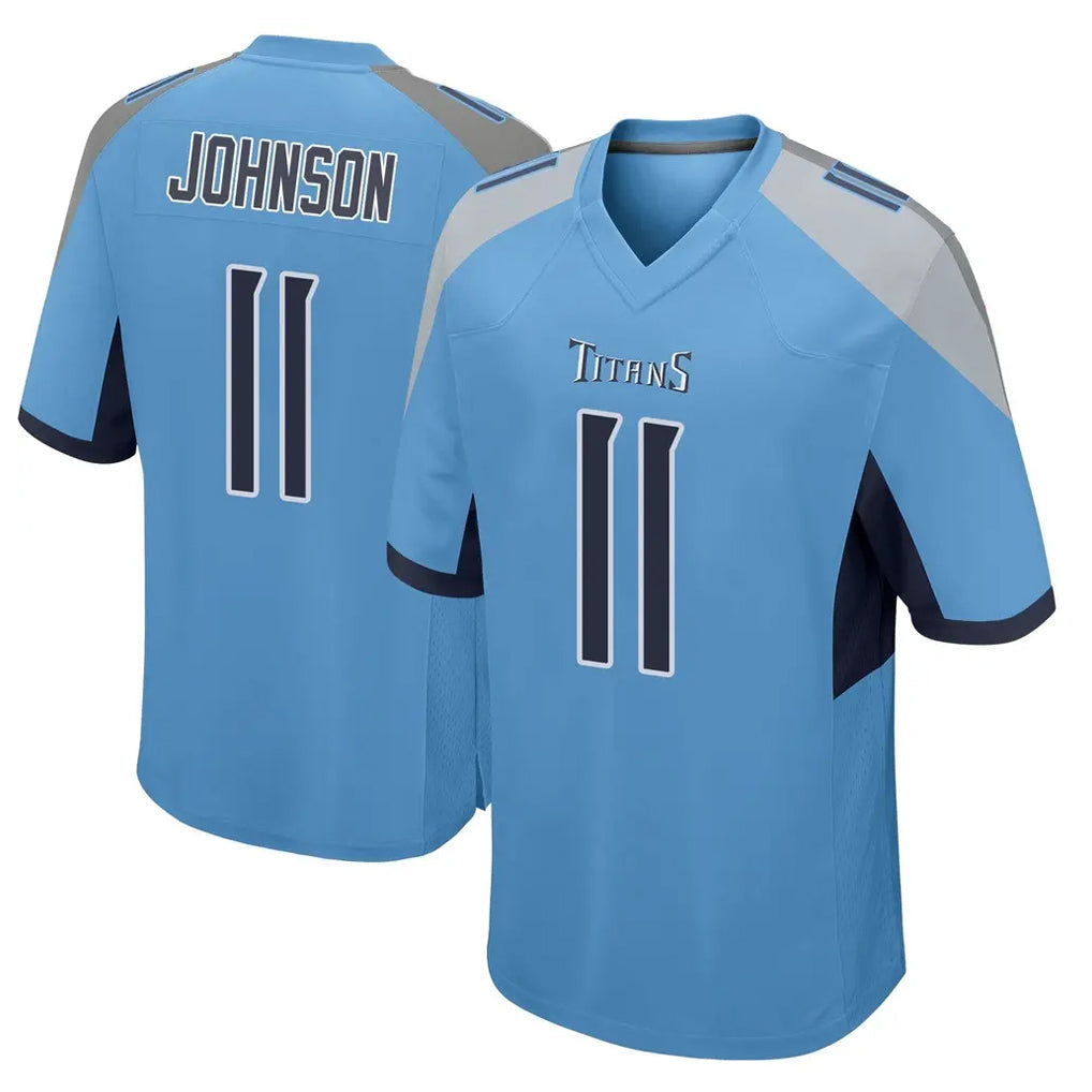 Kdoa T.Titans #11 Jermaine Johnson II Player Light Blue Home Game Stitched Jerseys
