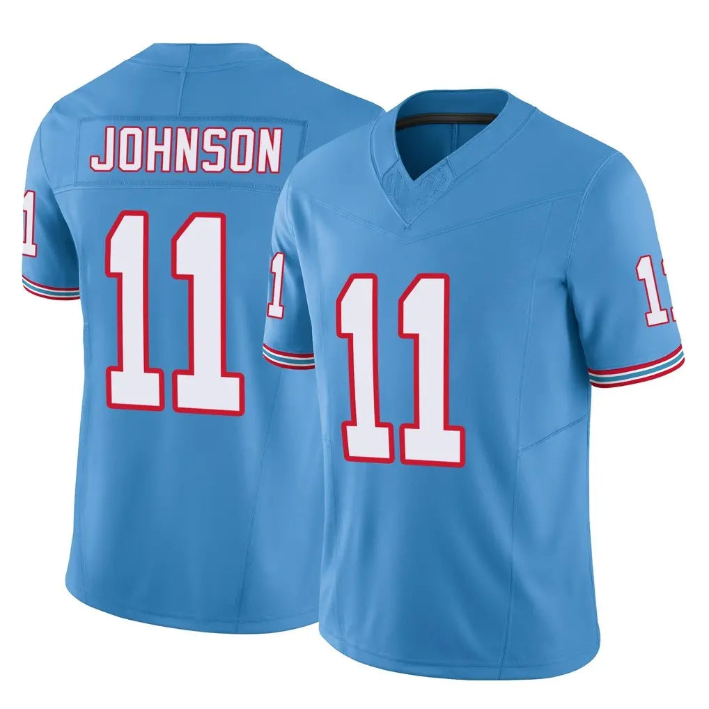 Kdoa T.Titans #11 Jermaine Johnson II Player Light Blue Limited Vapor F.U.S.E. Home Game Stitched Jerseys