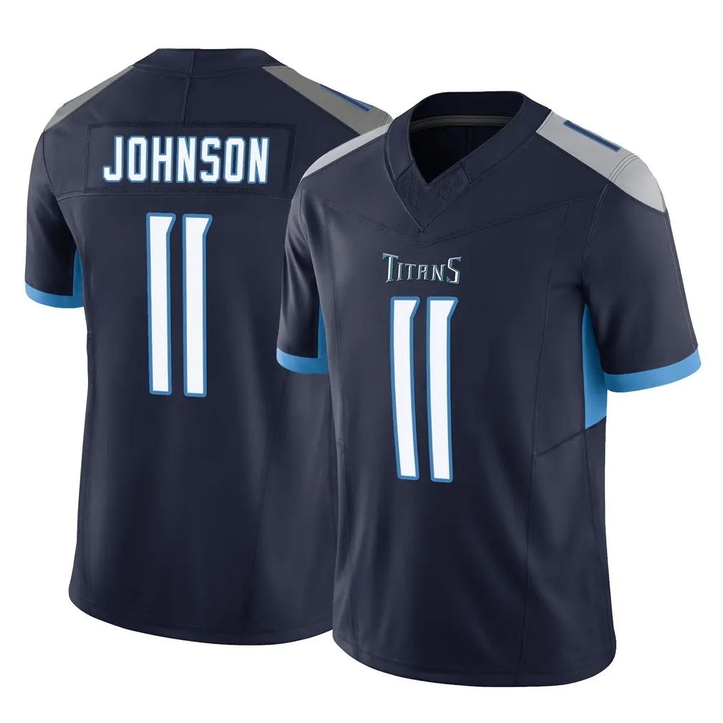 Kdoa T.Titans #11 Jermaine Johnson II Player Navy Limited Vapor F.U.S.E. Home Game Stitched Jerseys