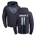 Kdoa T.Titans #11 Jermaine Johnson II Player Navy Logo Pullover Hoodies Home Game Stitched Jerseys