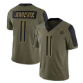 Kdoa T.Titans #11 Jermaine Johnson II Player Olive Salute to Service Limited Home Game Stitched Jerseys